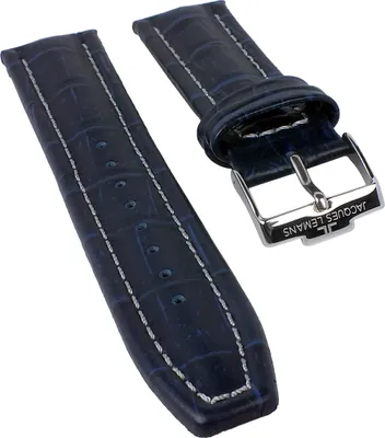 Produktbild von Jacques Lemans Ersatzband | Uhrenarmband Leder blau 22mm für 1-1907
