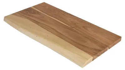 Produktbild von Holzplatte Arya mit echter Baumkante (einseitig), 50 x 30 cm, Akazienholz naturfarben, massiv & lackiert