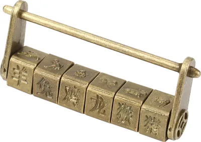 Zdjęcie produktu dla Klasyczny antyczny cynk, chiński zamek na hasło zodiaku, dekoracyjny przedmiot kolekcjonerski