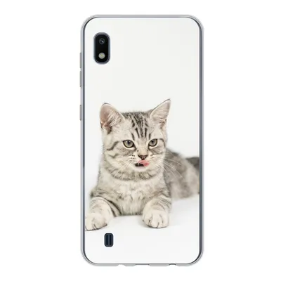 Produktbild von MuchoWow® Handyhülle Schutzhülle Hülle für Samsung Galaxy A10 Kitten - Weiß - Sohle - Mädchen - Kinder - Jungen - Kind Silikon Softcase Handy Hülle - Schutzhülle