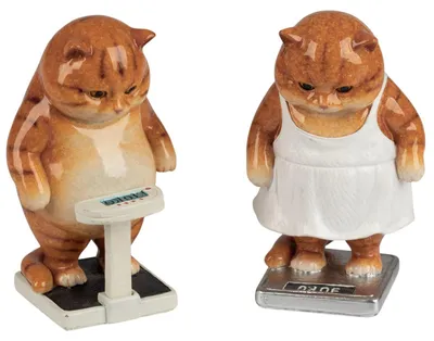 Produktbild von formano Dekofigur Katzen Figuren 2er Set auf Waage 13 cm Kunststein Handbemalt