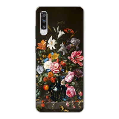 Produktbild von MuchoWow® Handyhülle Schutzhülle Hülle für Samsung Galaxy A70 Vase mit Blumen - Jan Davidsz de Heem - Kunst Silikon Softcase Handy Hülle - Schutzhaube