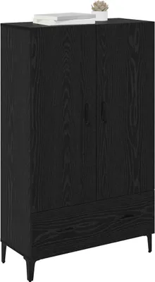 Produktbild von （Robust Möbel） Highboard mit Schubladen Schwarz Eichen-Optik 70 x 31 x 115cm - CL822182 - Kommoden