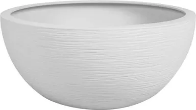 Image de Pot Vasque EDA Graphit Up, Ø 30 cm, 5,5 L, Intérieur Extérieur, Ø 29,5 x H. 12 cm, Blanc Cérusé