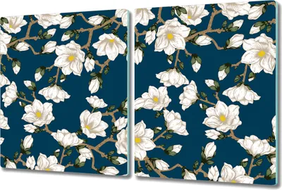 Produktbild von Glas-Herdabdeckplatte Glaskeramikkochfeld-Abdeckung Spritzschutz - 2x 40x52 cm - Dunkle Gänseblümchen