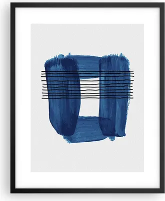 Produktbild von Gerahmtes Poster - Schwarzer Rahmen - Abstraktion Aquarell Blau - 40x50 cm - Wand Bild - Wanddeko - Wandbilder - Wandposter - Bilderrahmen - Bilder - Kunstdruck - Wandbild - P2BPA40x50-4223