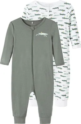 Produktbild von Name It Baby Strampler Schlafanzug Reißverschluss 2 Einheiten Grün 0 Months Junge Grün 0 Months