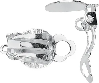 Produktbild von Ohrclip mit Öse silberfarben 11 mm 2 Stück