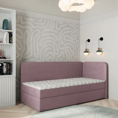 Produktbild von Masseno Boxspringbett GINA 90x200 cm Komplett-Set mit Bonell Matratze und Topper, Polsterbett mit Bettkästen -Rosa, KRONOS 27