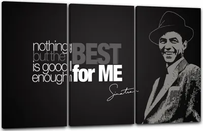 Produktbild von Leinwandbild 3-teilig (120x80cm): Frank Sinatra, echter Holz-Keilrahmen inkl. Aufhänger, handgefertigt in Deutschland
