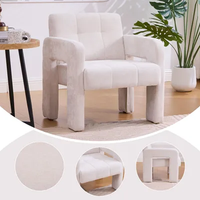 Produktbild von Moderner minimalistischer Einzelsessel aus Polster, nordischer Stil, bequem gepolstert – für Wohnzimmer, Schlafzimmer & Büro