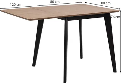 Obrázek produktu pro Jídelní stůl Smuk s rozkládací deskou 80-120 cm Roxan Oak - černý