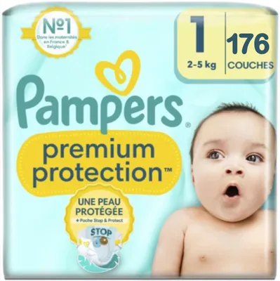 Produktbild von Pampers Premium Schutz – Größe 1 – 176 Windeln (2–5 kg) – Vorteilspackung