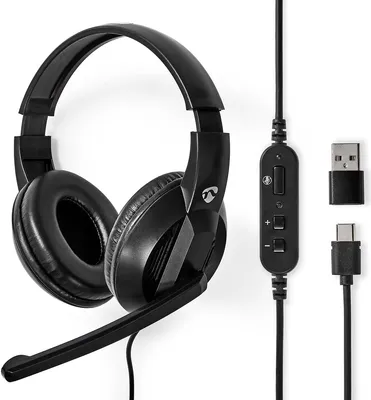 Image de Casque PC | Over-oreille | Stéréo | USB Type-A / USB Type-C ™ | Microphone pliable | Noir