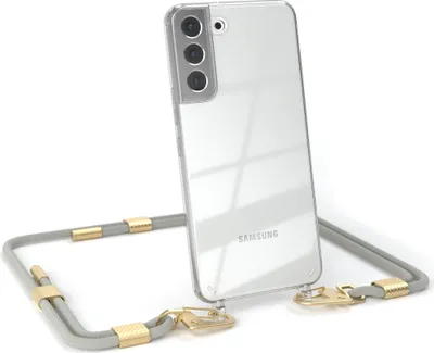Produktbild von EAZY CASE Handykette für Samsung Galaxy S22 Plus 5G, Transparente Silikonhülle mit Band, Clear Case, abnehmbar in  Beige