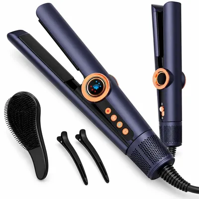 Produktbild von Luft Haarglätter mit Plasma-Technologie, Air Straightener ohne Heizplatten, Nass- und Trockenfunktion, 3 Temperaturstufen 80-120℃, Haarstyler