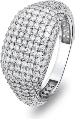 Produktbild von Luxury silver ring with zircons RI019W - Circuit: 54 mm