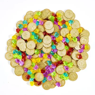 Image de Solidchoice - Coffret de 288 pièces d'or et pierres précieuses sur le thème des pirates