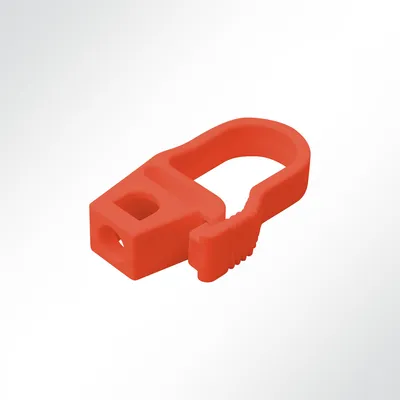 Produktbild von Lysel® Haken aus Nylon Kunststoff mit Sicherung für 6mm Seil Rot