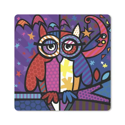 Produktbild von MuchoWow® Mauspad Mousepad Eine Illustration einer Eule in der Pop-Art 20x20 cm - Mousepads - Maus Mat - Pad - Mausunterlage - Desk Mat - Bureauartikeln