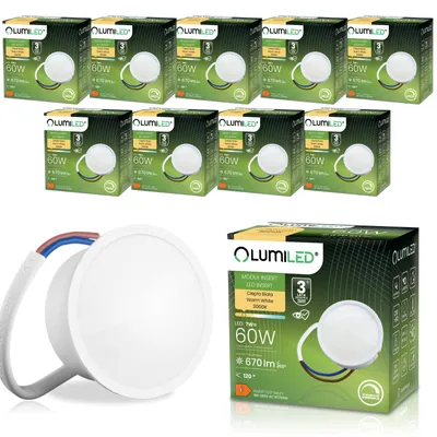 Produktbild von LUMILED LED Leuchtmittel 10x Module LED Lampen INSERT 7W (60 Watt) extra flach spot 670lm Warmweiß 3000K 120° Keramik 10-er Pack Modul Dimmbar