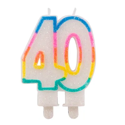 Produktbild von Regenbogen Zahl 40 Tortenkerzen