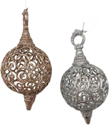 Produktbild von Goodwill Weihnachtskugel Silber H 16,5 cm Sortiment von 2 Stück