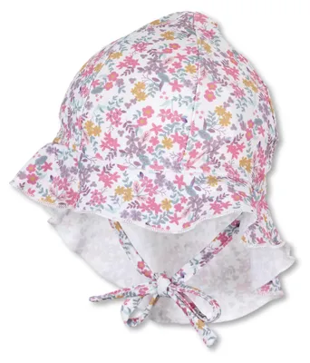 Produktbild von Sterntaler Bademütze Blümchen mit Nackenschutz und Bindeband - Mädchen Schwimmmü