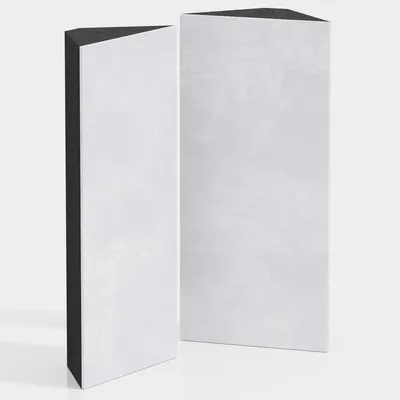 Imagen del producto de Conjunto de 6 paneles absorbentes de graves para esquinas, fabricados en tela de terciopelo, modelo "mini-CINEMATIC-bt" | Solución acústica decorativa | Absorción de sonido | [N-TRAP 50x23x10cm | Blanco]