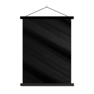 Produktbild von MuchoWow® Textilposter Schwarz - Grau - Design - Textur 60x80 cm mit schwarzem Rahmen - Plakathalter