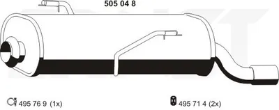 Produktbild von ERNST 505048 Endschalldämpfer passend für PEUGEOT 206 Schrägheck (2A/C) Auspuff