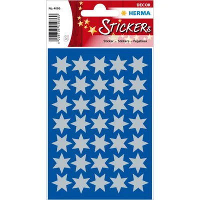 Image de HERMA STERNE Sticker argenté de Herma 3 feuilles