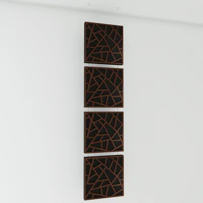 Obrázok produktu pre 4-balenie – Dekoratívne akustické závesné panely | 200 x 50 cm | Závesné deliace steny | Modulárne panely pohlcujúce zvuk | SKYROSS | Orech