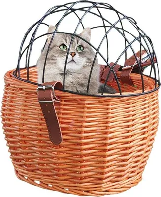 Produktbild von Famanu Fahrradkorb vorne mit abnehmbarer Abdeckung für kleine Hunde und Katzen