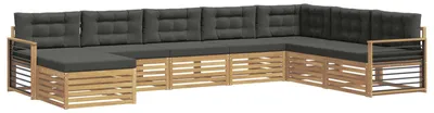 Produktbild von vidaXL Outdoor-Sofagarnitur mit Kissen 8 pcs Weiß und Anthrazit