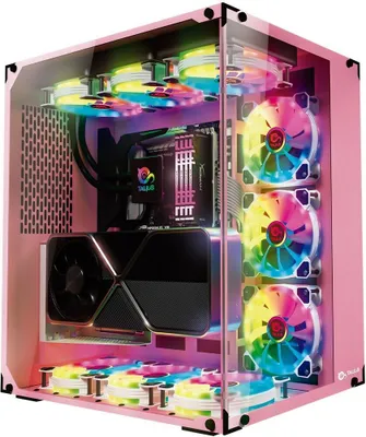 Produktbild von TALIUS Cronos Orchid, Desktop, PC, Pink, ATX, EATX, micro ATX, Metall, Gehärtetes Glas, Gaming