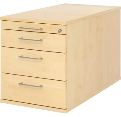 Produktbild von Rollcontainer 80cm 3 Schub Schloss Bügelgriff Ahorn