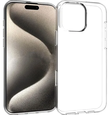 Produktbild von Mobigear Basics, transparente Schutzhülle für das iPhone 16 Pro Max, flexibles TPU-Rückseitenetui