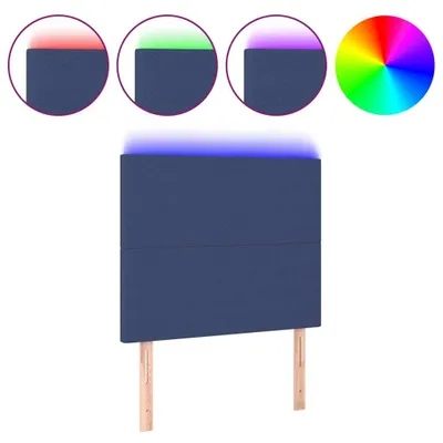 Produktbild von vidaXL LED Kopfteil Blau 80x5x118/128 cm Stoff
