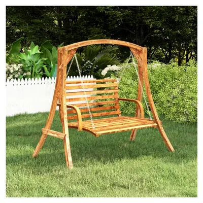 Produktbild von Schaukelgestell aus massivem Bugholz mit Teak-Finish - 176,5 x 101 x 169,5 cm - für den Außenbereich