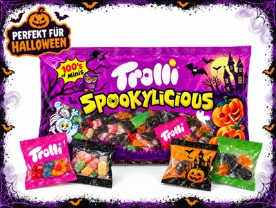Produktbild von 1000 g / 1 Kg (50x Minis) Trolli Spookylicious Gummibärchen Fruchtgummis