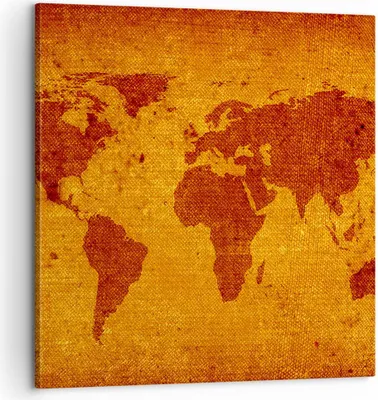 Produktbild von Bild auf Leinwand - Leinwandbild - Alte Karte Kontinente Reisen Welt - 60x60cm - Wand Bild - Wanddeko - Leinwanddruck - Bilder - Kunstdruck - Leinwand bilder - Wandkunst - AC60x60-0396