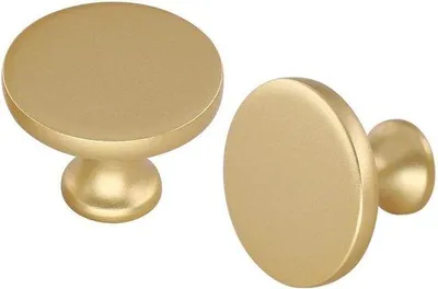 Produktbild von Famanu Möbelknöpfe Gold - 10 Stück, rund, für Schränke und Schubladen