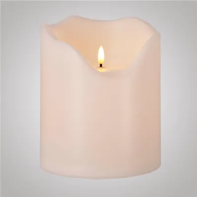 Produktbild von LED Kunststoff Kerze Outdoor "Lou" 20 x 16 cm creme weiß
