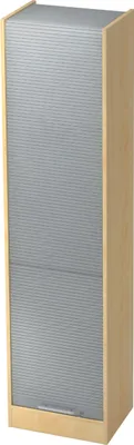 Produktbild von bümö Rollladenschrank office - 5 Ordnerhöhen - Griff: Relinggriff (Kunststoff), Nachbildung Ahorn/Silber