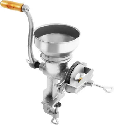 Produktbild von Manueller Getreidemühle, einstellbare Grobheit, großer Trichter, stabile Bedienung, Silber
