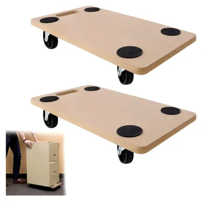 Produktbild von 2 Stück Rollbrett 58 x 29 cm Möbelroller Transporthilfe bis zu 200 kg