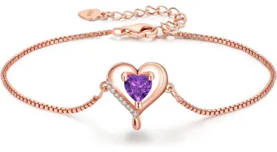 Produktbild von Herz Armband Damen Rosegold Sterling Silber 925 Verstellbar Geschenk für Sie