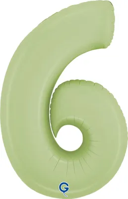 Zdjęcie produktu dla Balon Foliowy Cyfra 6, Satynowa Oliwkowa, 66 cm Grabo