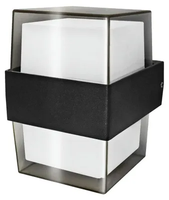Vierkante LED-Wandlampe schwarz, IP54, 10 W, 16 x 14 x 12 cm